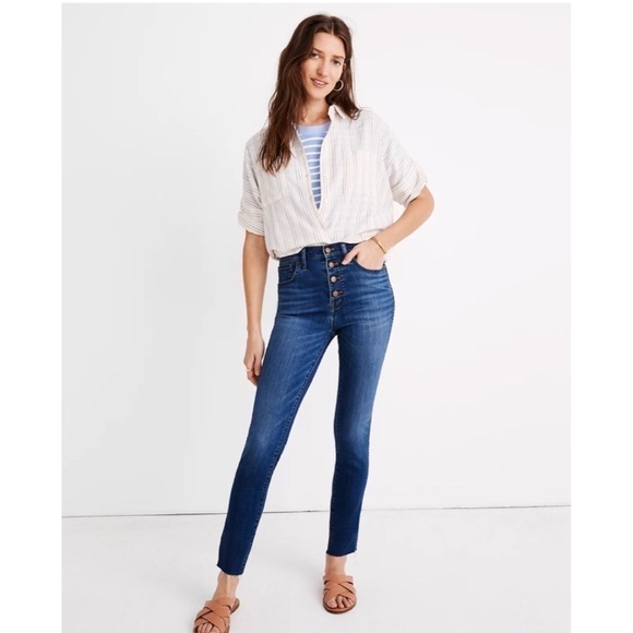 Madewell 10" High-Rise Skinny Crop Jeans: Button-Front TENCEL™ Denim Edition - Picture 1 of 11
